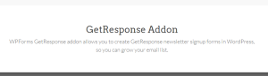 WPForms GetResponse Addon