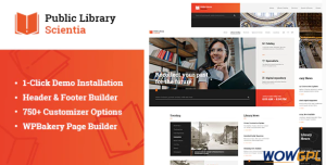 Scientia Public Library Book Store Education WordPress Theme