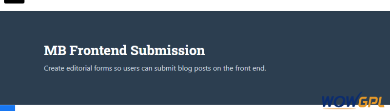 Meta Box Frontend Submission
