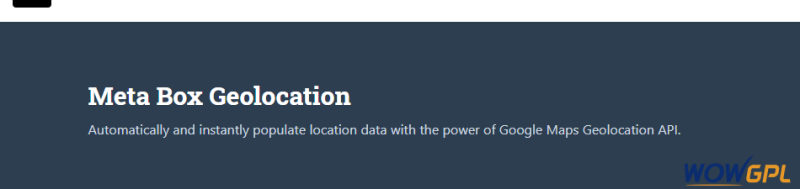 Meta Box Geolocation