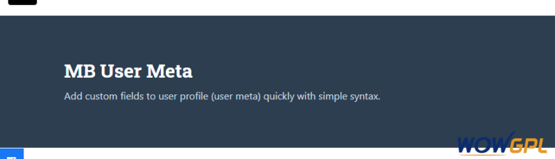 Meta Box User Meta