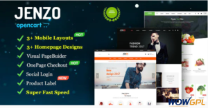 Jenzo Drag Drop Multipurpose OpenCart Theme with Mobile Specific Layouts
