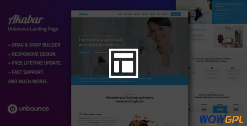 Akabar — Multi Purpose Template with Unbounce Page Builder