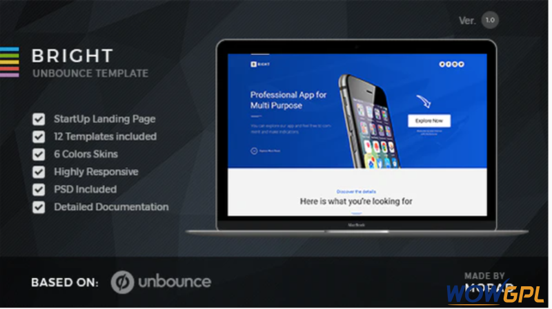 Bright Unbounce Startup Landing Page