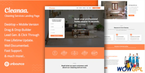 Cleanaa — Cleaning Services Unbounce Landing Page Template