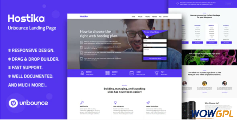 Hostika — Unbounce Landing Page Template