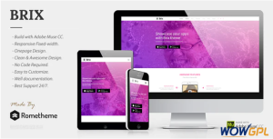 BRIX Mobile App landing page Muse Template