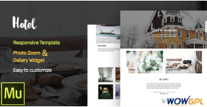 Hotel Adobe Muse CC Responsive Template Animations Gallery Widget
