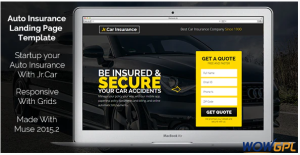Jr. Auto Insurance Landing Page Responsive Muse Template