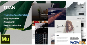 Titan Responsive Muse Templates for Landing Page Gallery Widgets
