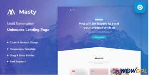 Masty Lead Generation Unbounce Landing Page Template