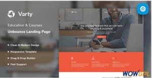 Varty Education Course Unbounce Landing Page Template