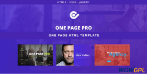 One Page Pro Multi Purpose HTML Template