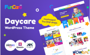FunCare Bright And Enjoyable Daycare Website Design Theme WordPress Theme
