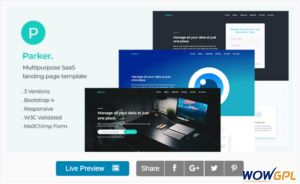 Parker Software and Startup Landing Page Template