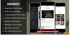 drawer mobile google AMP template