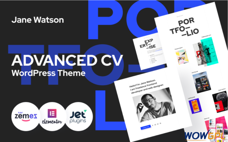 Jane Watson Advanced And Reliable CV WordPress Theme