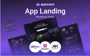 Appwave Innovative and Stylish App Landing Page WordPress Theme