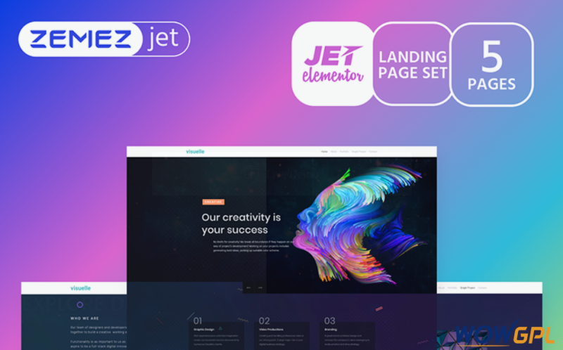 Imprezza Creative Mondrianism Jet Elementor Template