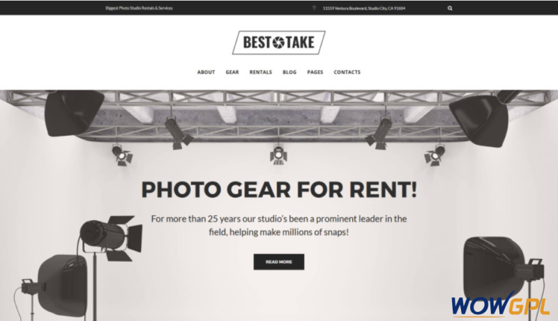 BestTake Photo Studio Rentals Services Responsive WordPress Theme