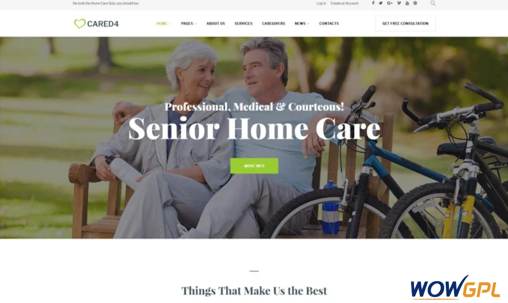 Cared4 Senior Care WordPress Theme