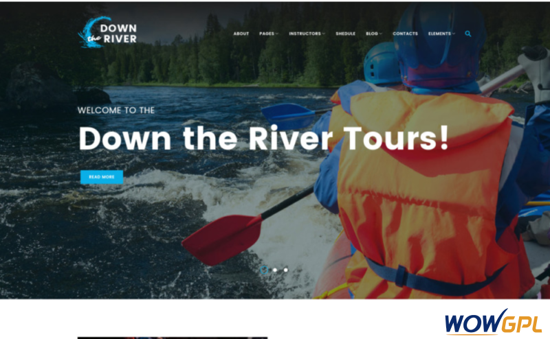 Down River Rafting Kayaking WordPress Theme