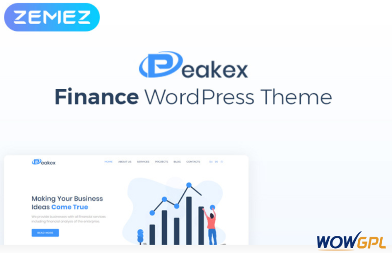 Peakex Finance Multipurpose Infographic Elementor WordPress Theme