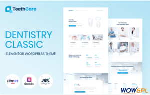 TeethCare Dentistry Classic Elementor WordPress Theme