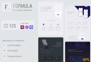 Formula Software App Landing Elementor Template Kit