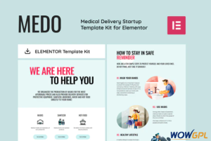 MEDO Medical Delivery Startup Elementor Template Kit