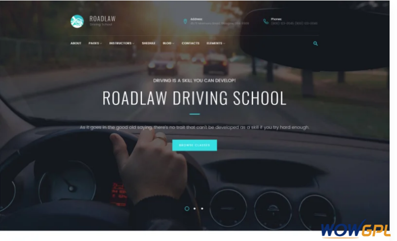 RoadLaw Driving School Responsive WordPress Theme WordPress Theme