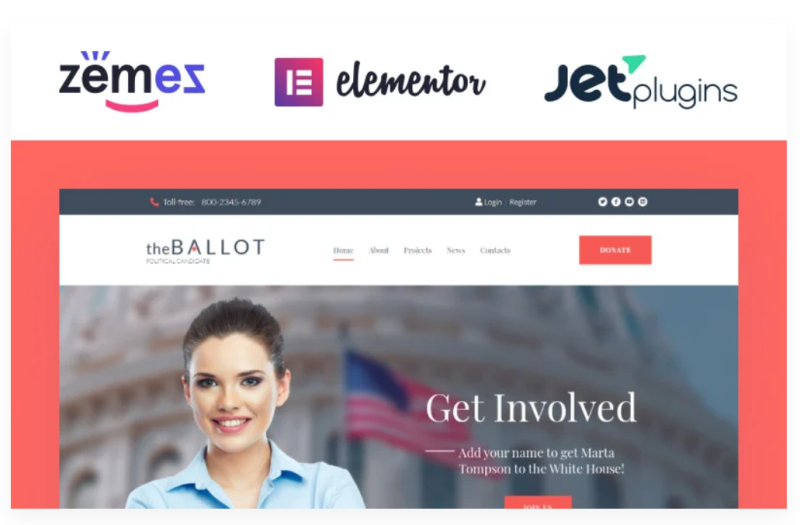 The Ballot Political Candidate WordPress Theme