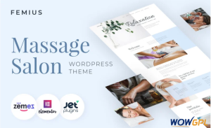 Femius Massage Salon Ready to Use Minimal Elementor WordPress Theme