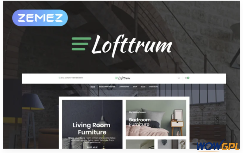 Lofttrum Furniture Online Shop Elementor WooCommerce Theme