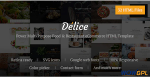 Delice Power Multi Purpose Food Restaurant eCommerce HTML Template