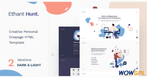 Ethant Hunt Personal Onepage HTML Template