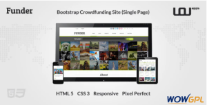 FUNDER Bootstrap Crowdfunding Site Single Page