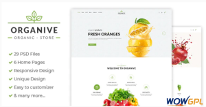 Organive Organic Store Eco Food Products PSD Template