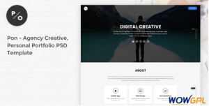 Pon Responsive Agency Creative Personal Portfolio PSD Template