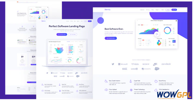 Software & SaaS App Landing Page Template — Startly 1 Software SaaS App Landing Page Template — Startly