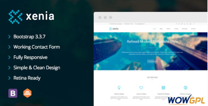 Xenia - Refined HTML 5 / CSS 3 Corporate Template 1 Xenia Refined HTML 5 CSS 3 Corporate Template
