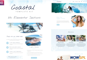 Coastal Travel and Surf Grunge Template Kit