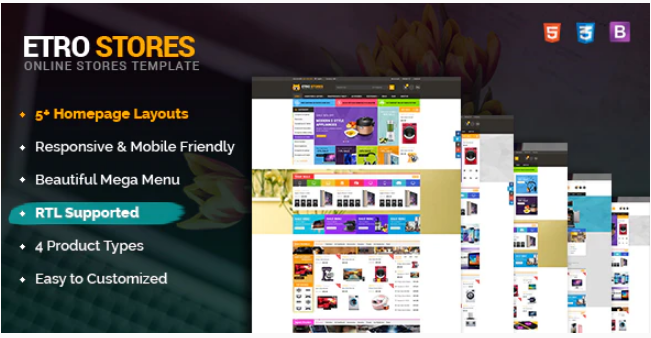 EtroStore - Responsive & Multi-Purpose HTML5 Template 1 EtroStore Responsive Multi Purpose HTML5 Template