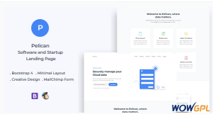 Pelican Startup and Software Landing Page