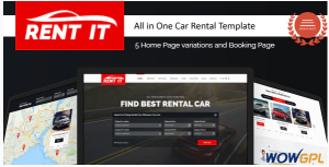 Rent It Car Rental Template with RTL Support