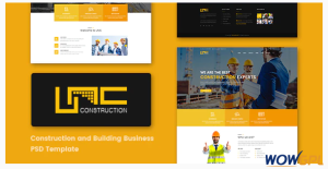 Unc Construction Construction Business Building Company PSD Template