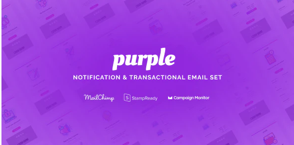 Purple - Notification & Transactional Email Templates 1 Purple Notification Transactional Email Templates
