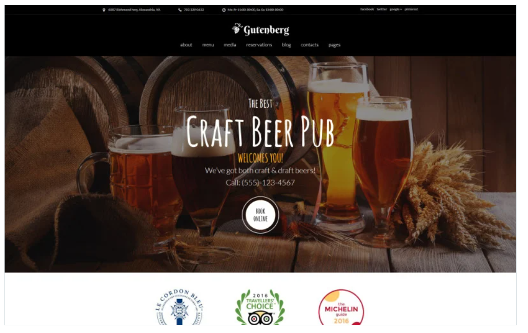 GutenBerg - Beer Pub and Brewery WordPress Theme 1 GutenBerg Beer Pub and Brewery WordPress Theme