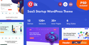 QIK SaaS Startup WordPress Theme