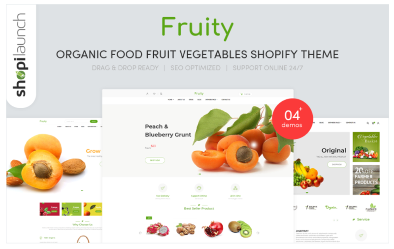 Fruity – Organic Food Fruit Vegetables eCommerce Shopify Theme